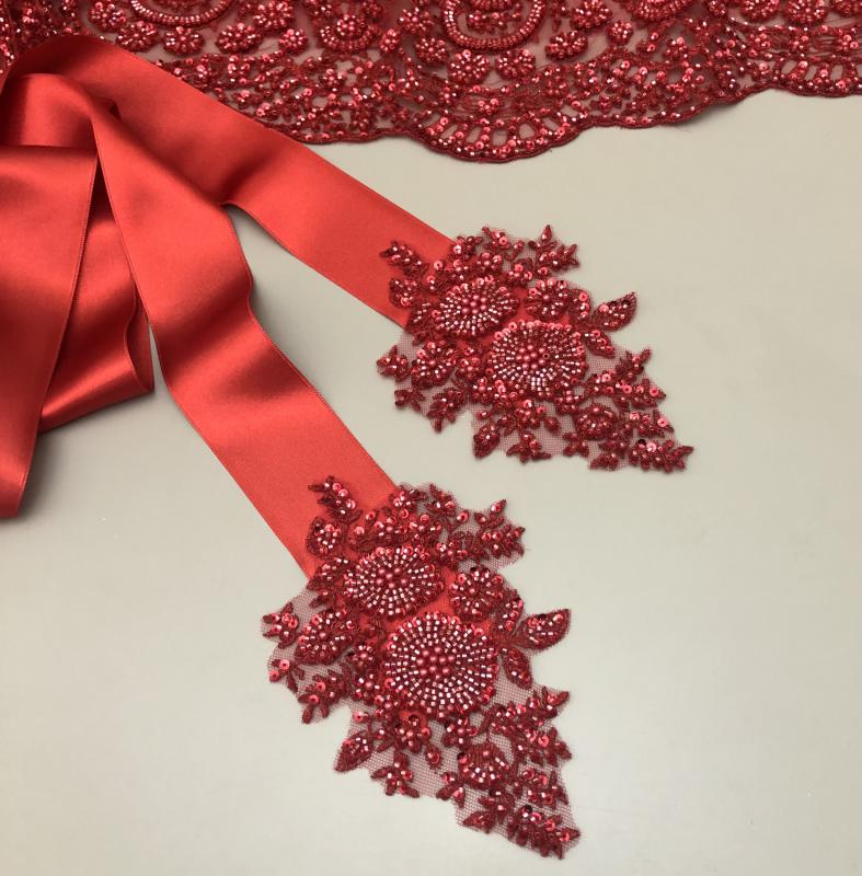 Katre Duvak Kuşak Eldiven  Set - Kırmızı -