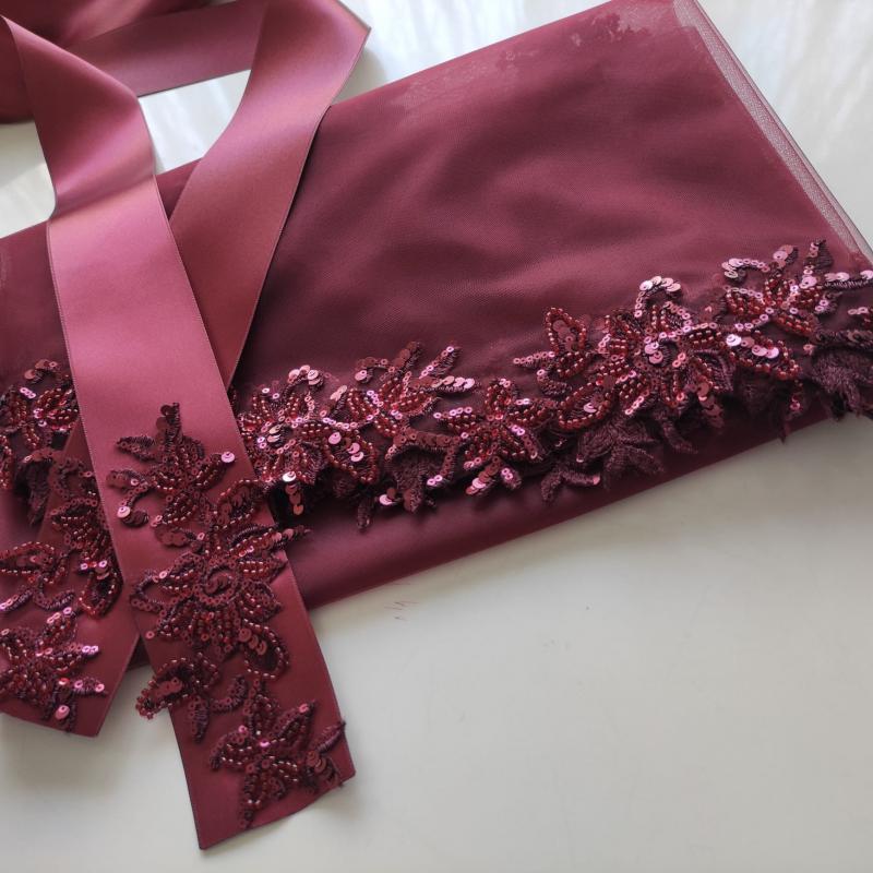 Lotus Duvak Kuşak -Bordo-