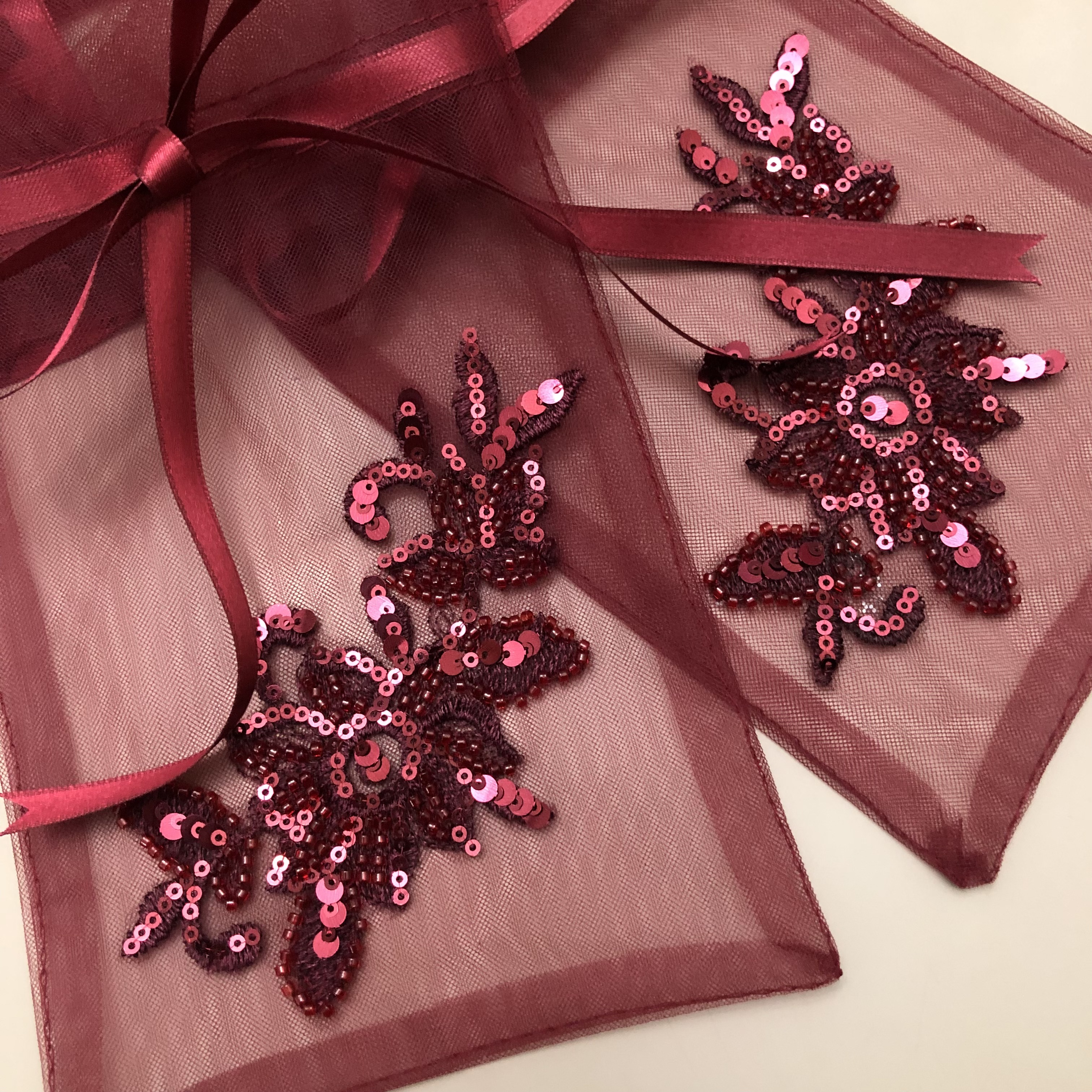 Lotus Duvak  Set -Bordo-