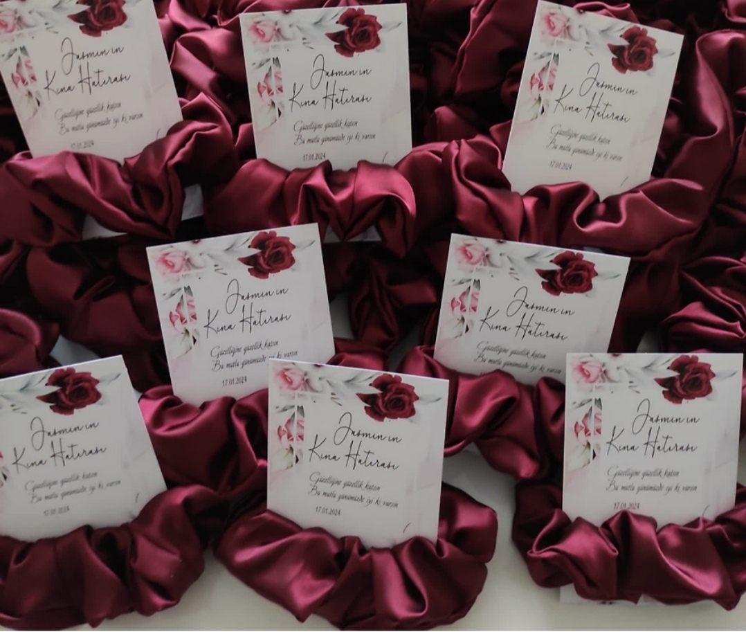 Hediyelik Saten Toka -Bordo-