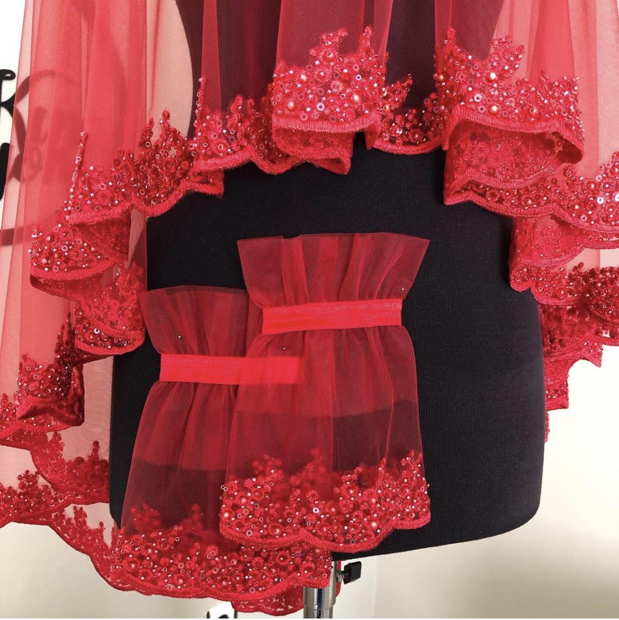 Crown Duvak  Set - Kırmızı -