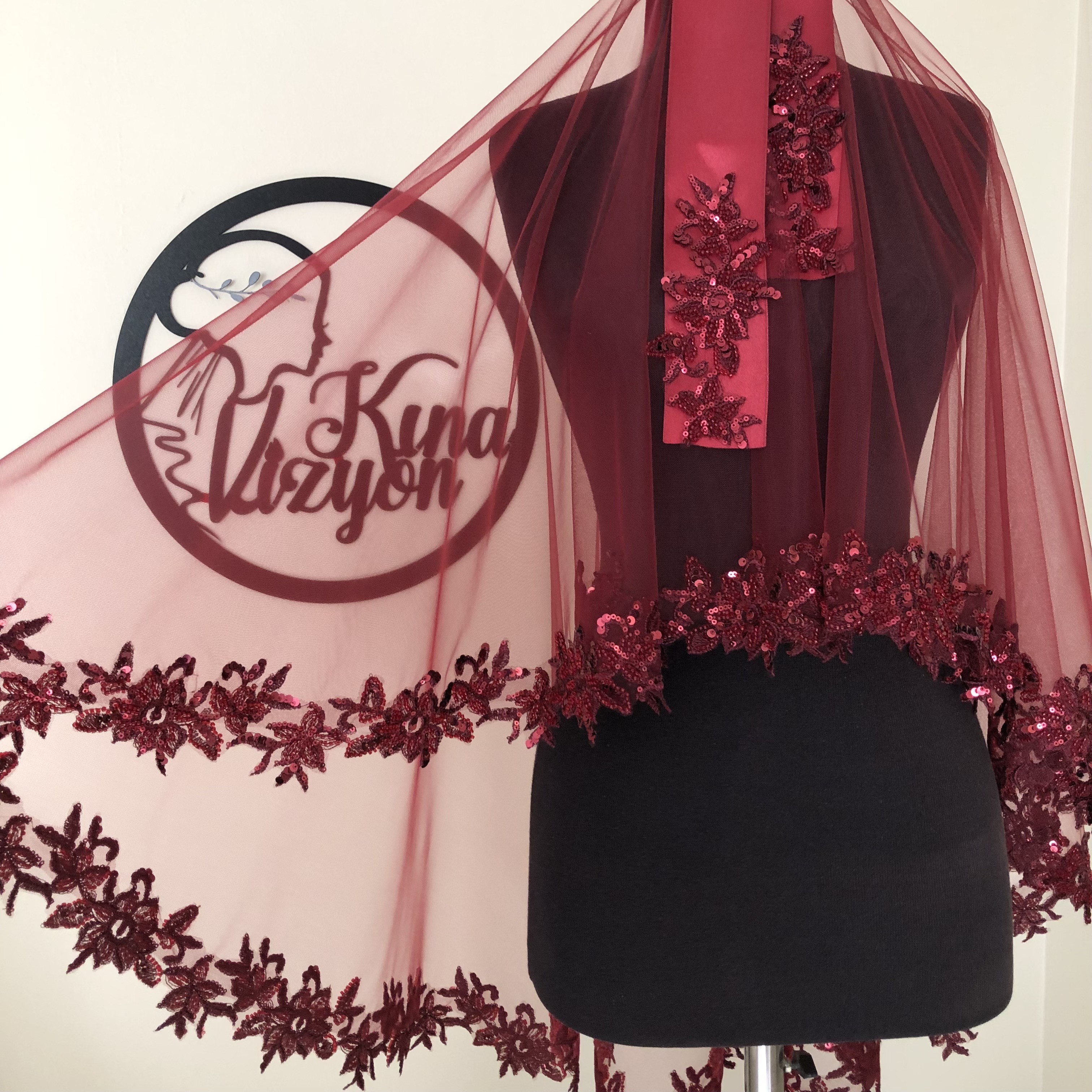 Lotus Duvak Kuşak -Bordo-