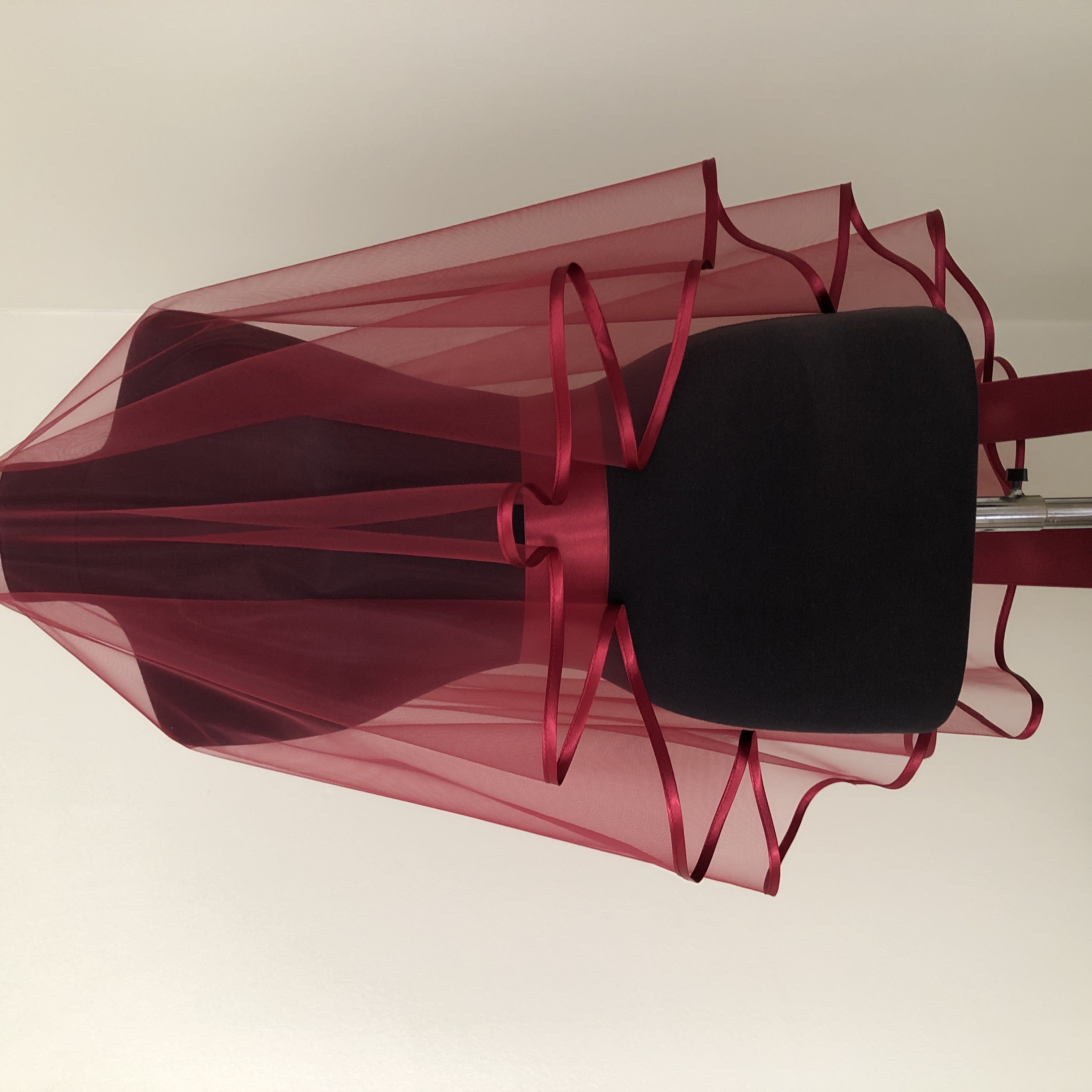  Biyeli Duvak Kuşak  Eldiven Set -Bordo-