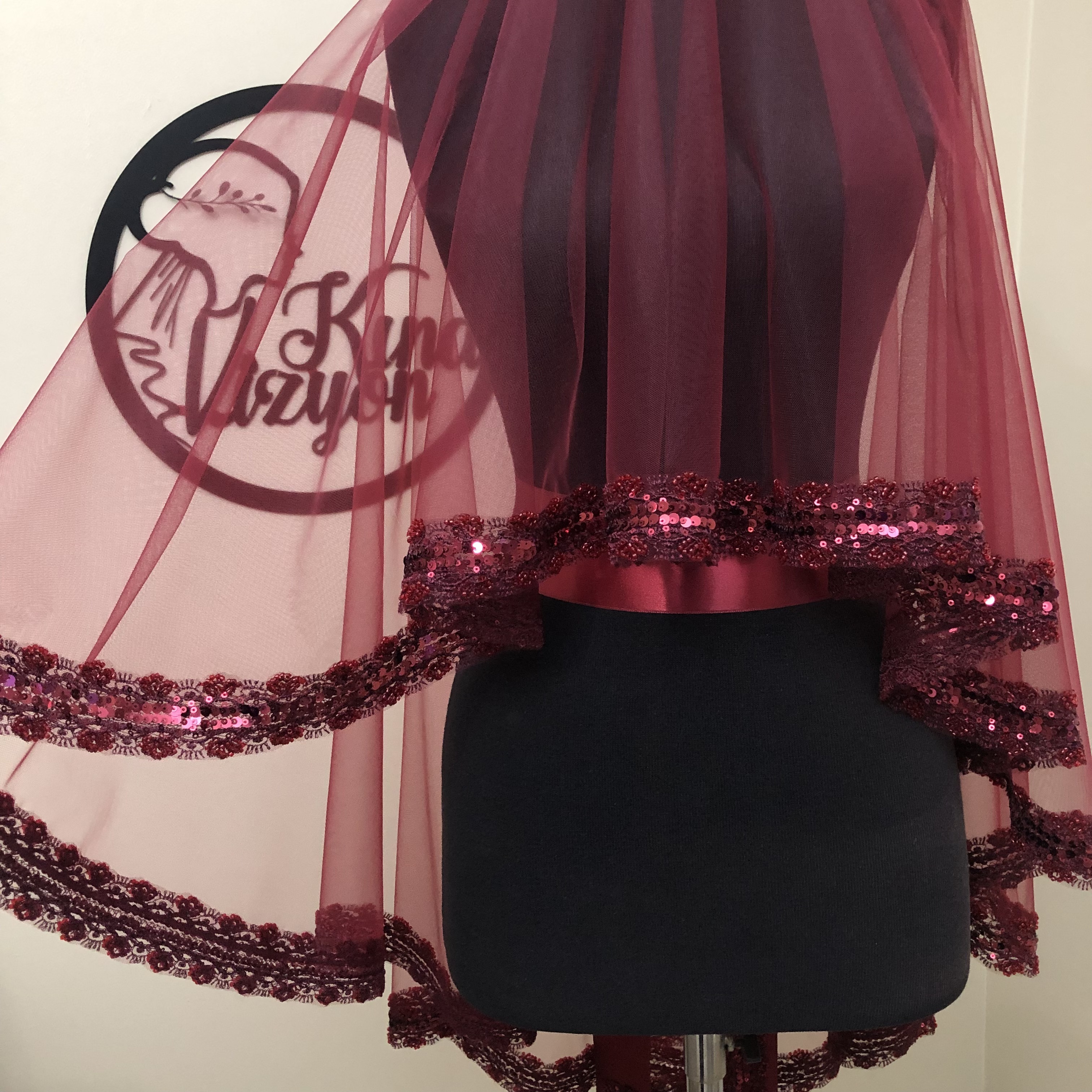 İndia Duvak Kuşak -Bordo-