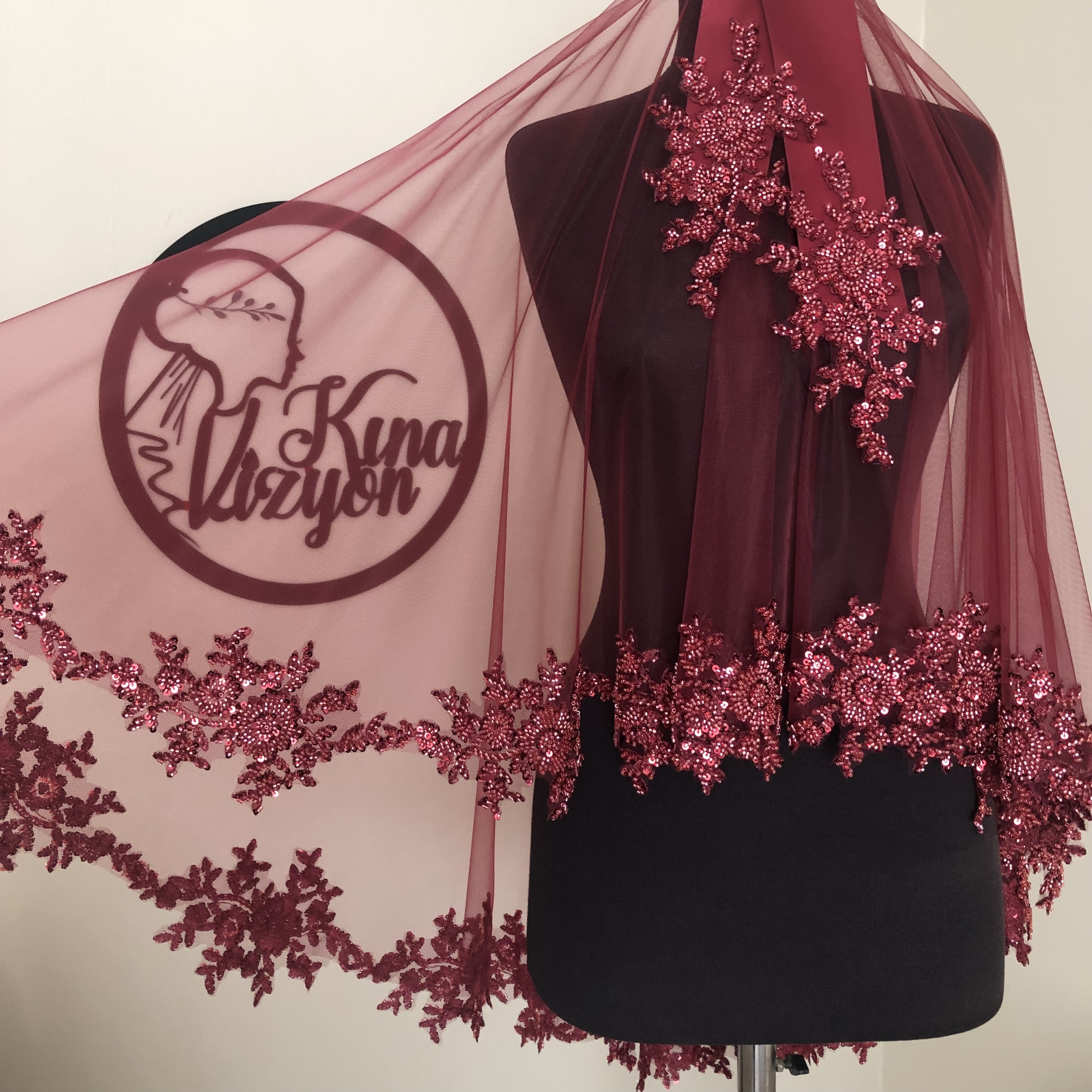 Rüya Duvak Kuşak  -Bordo-