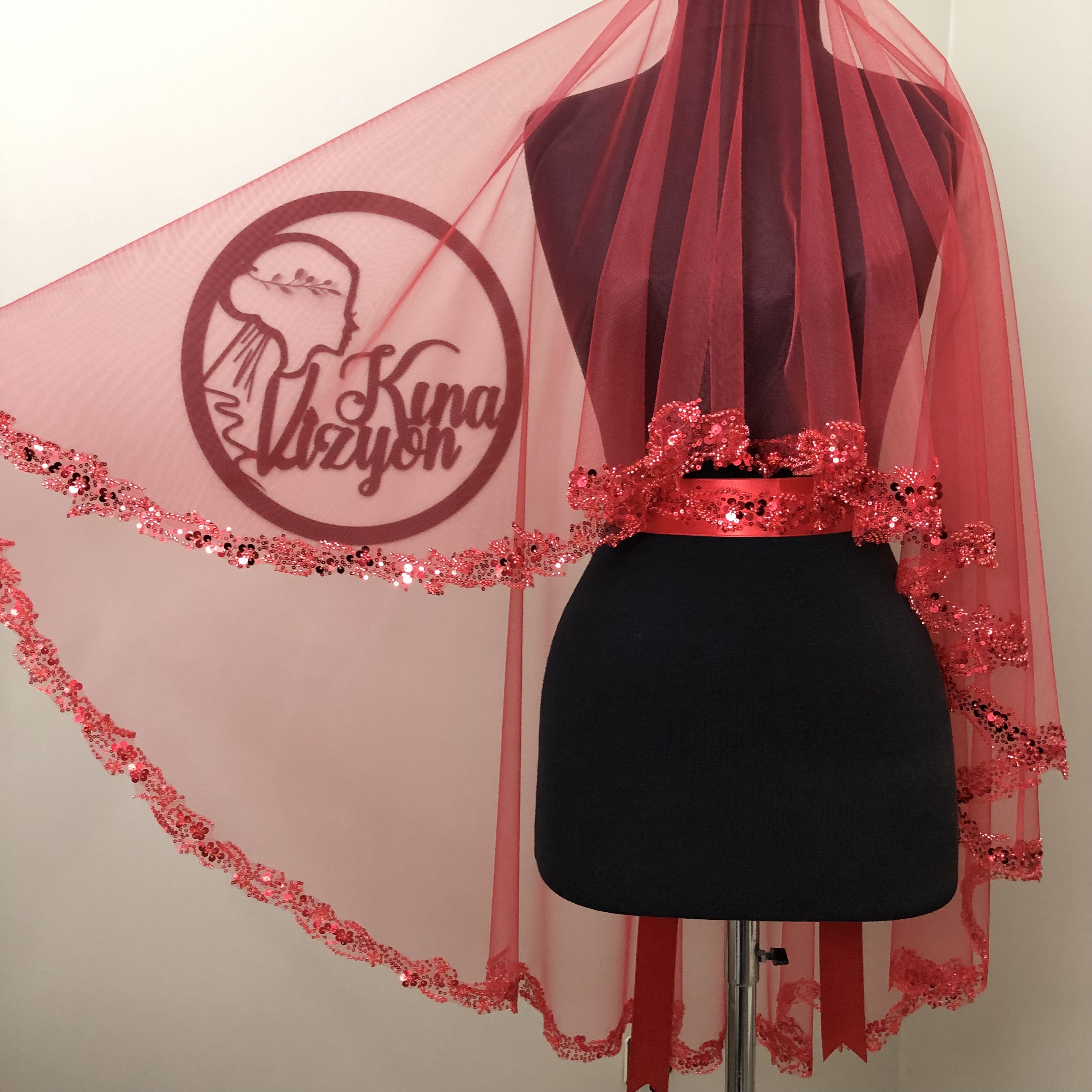 Bahar Dalı Duvak Kuşak -Kırmızı-